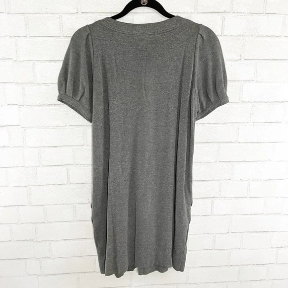 Theory Gray Becca Puff Sleeve Pullover Mini Shift Dress Women's Size Small - Picture 4 of 8